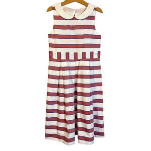 Janie and Jack Girls Size 8 Striped Sleeveless Dress Red White Blue‎ Summer